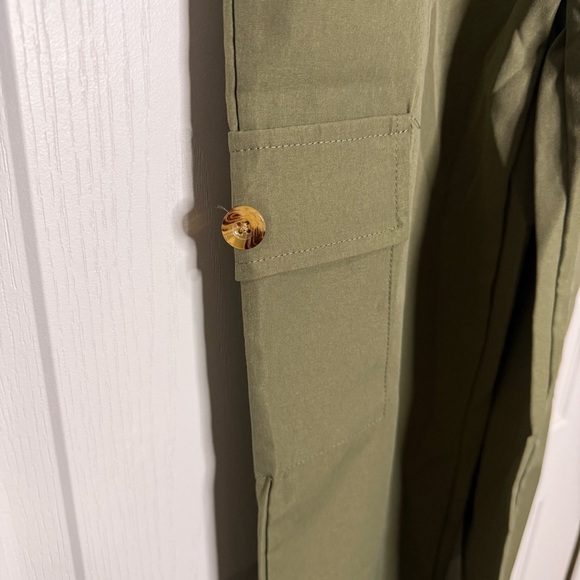 Olive Green Cargo Jumpsuit - Picture 3 of 3